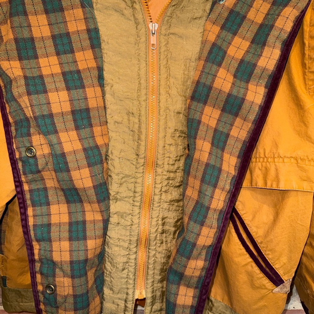 Men's Vintage Mustard Jacket with Plaid Lining - Picture 3 of 10